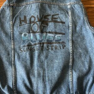 Vintage 90s House of Blues Sunset Strip Denim Jacket Made in USA